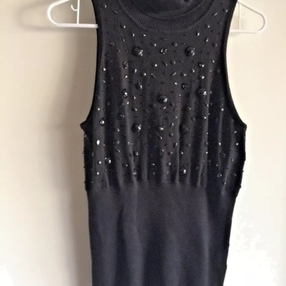 WHBM black Beaded Sweater